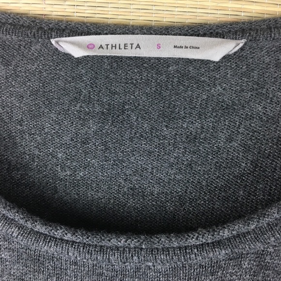 ATHLETA 100% Merino Wool Grey/Black Sweater - Picture 6 of 8